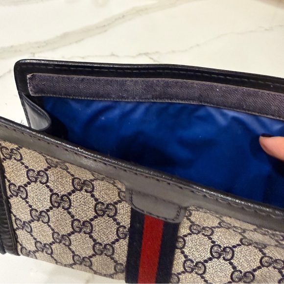 Vintage Gucci GG Supreme Sherry line PVC Clutch